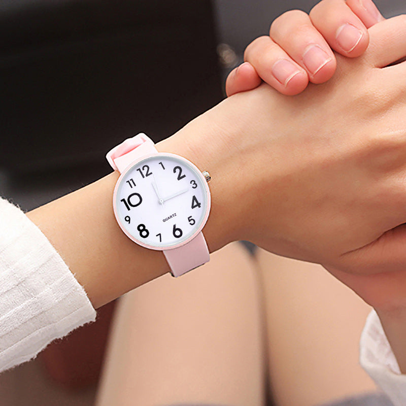 Small Dial Casual Fashion Watch Thin Strap Female Student Silicone Strap Temperament Ladies Watch Fresh Children Clock Casual Quartz Wristwatch With Bezel Case Silicone Band Watch For Women Girls Stevvex