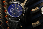 Men's Multifunction Analog Quartz Watches Waterproof Wrist Watch With Stainless Steel Mesh Band Excellent Design Perfect Gift - SJB-DIAMOND ELITES