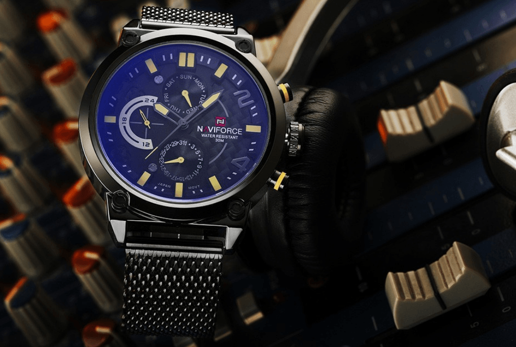 Men's Multifunction Analog Quartz Watches Waterproof Wrist Watch With Stainless Steel Mesh Band Excellent Design Perfect Gift - SJB-DIAMOND ELITES