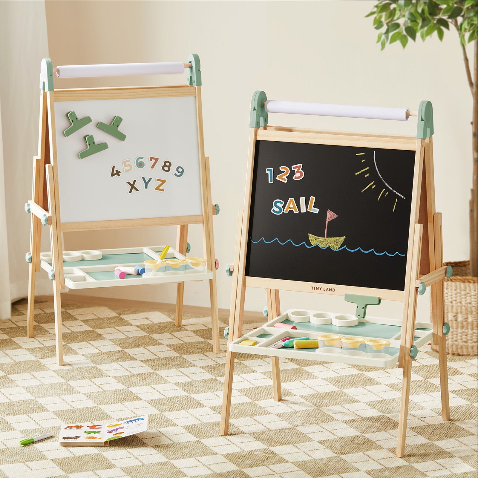 Tiny Land® Magnitales Easel for Kids - Green - SJB-DIAMOND ELITES