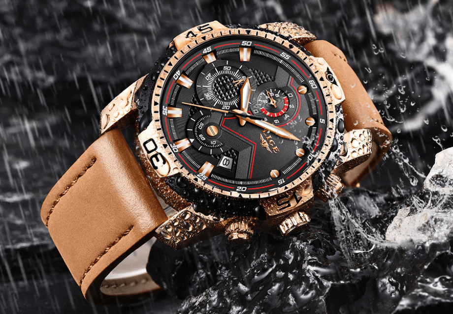 Men's Elegant Waterproof  Watch With Leather Straps   Business Style Watches Unique Design Perfect Gift For Your Man Stevvex