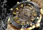 Men's Waterproof  Sport Watch With Leather  Belts  And Large Numbers Details Unique Design Perfect Gift Stevvex