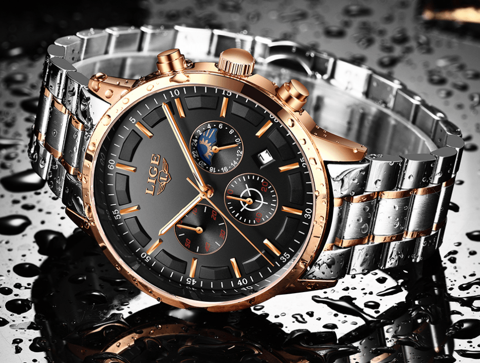 Men's Waterproof  Watch With Chronometers And Date Display Unique Design Perfect Gift Stevvex