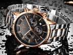 Men's Waterproof  Watch With Chronometers And Date Display Unique Design Perfect Gift Stevvex