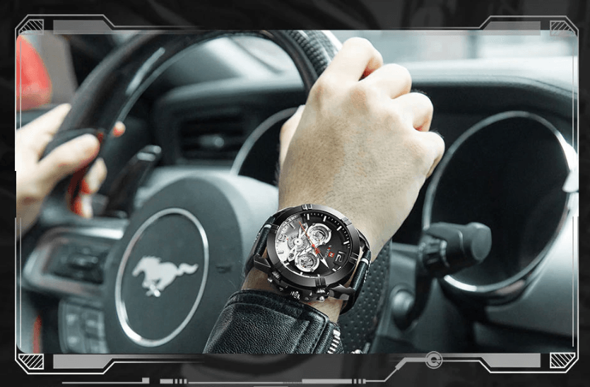 Waterproof  Quartz  Man Leather Sport Wrist Watch  Luxury Unique Design Perfect Gift - SJB-DIAMOND ELITES