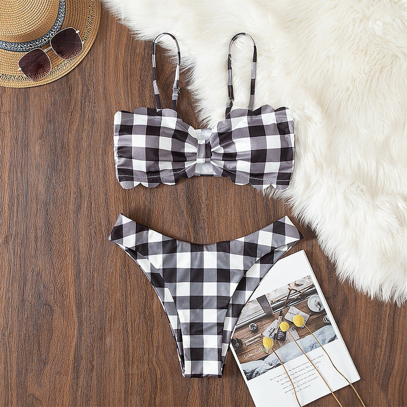 Solid Bikini Set Swimsuit Women Bikini Swimwear Female Halter Top Bathing Suit Swimming Wear Bikini High Cut Swimsuit High Waist Plus Size Summer Swimwear Stevvex