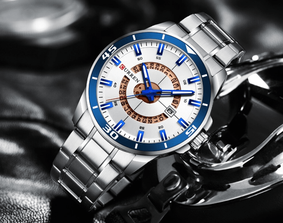 Men's  Modern Sports Waterproof Watch Luxury Unique Design  Fluorescent Hands Perfect Gift Stevvex