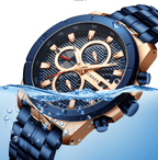 Men's Waterproof  Watch With Chronometers Day View And Fluorescent Hands Unique  Luxury Design  Perfect Gift Stevvex