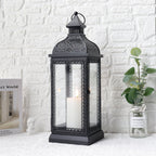 19'' High Rustic Style Metal Candle Lantern (Black) Lootquake LLC