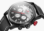 Mens Waterproof Sport Watch With Chronometers Day View And Cross-Matte Background Modern Man Watch Stevvex
