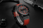 Retro  Waterproof Watch With Chronometers Steel Case And Leather Belts Unique Design Excellent Look Perfect Gift For Your Man Stevvex