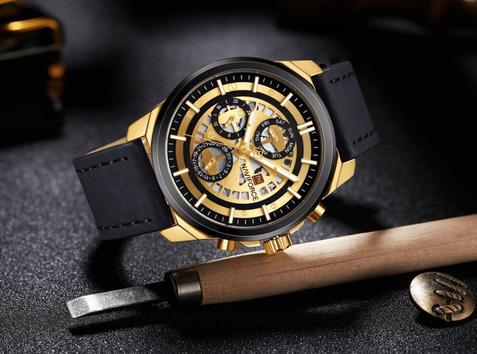 Sports Men's Leather Waterproof Date Display Casual Analog Luxury Watches Unique Design Perfect Gift - SJB-DIAMOND ELITES
