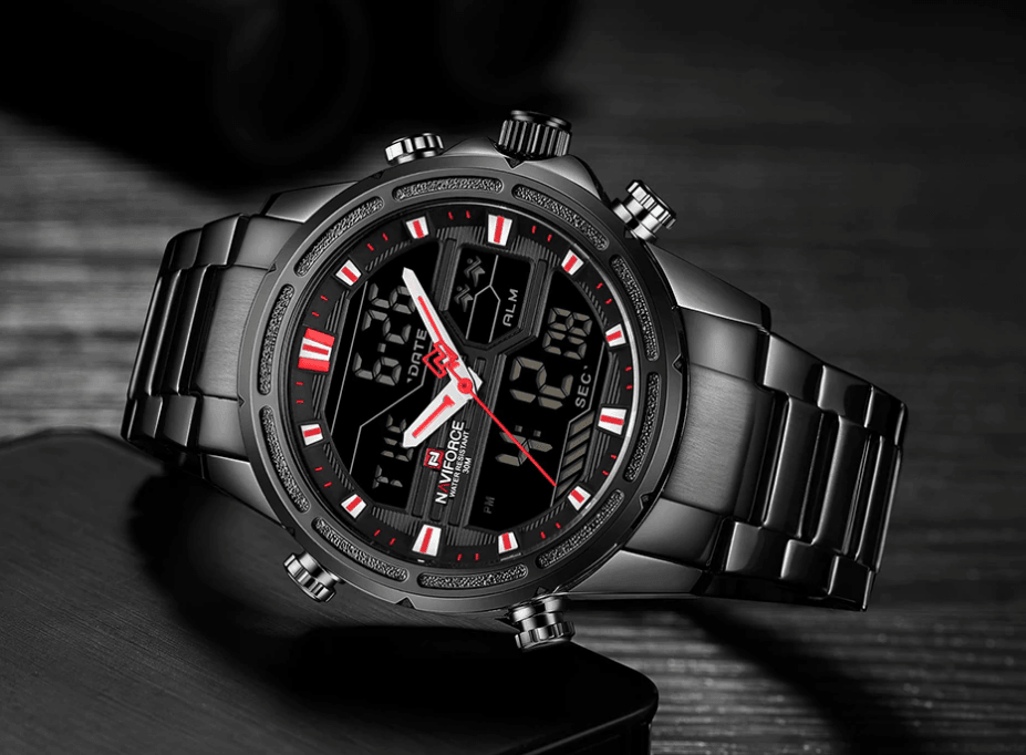 Mens Wrist Watch, Waterproof Analog Digital Watches Multifunction Stainless Steel Business Watches For Man Perfect Gift - SJB-DIAMOND ELITES