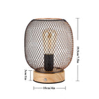 JHY DESIGN Set of 2 Dimmable Touch Bedside Table Lamps 7.5''H Metal Cage Rechargeable Battery Powered Accent Lamps with LED Bulb for Dining Table Parties Patio Indoors Outdoors(Round, Wooden Base) Lootquake LLC