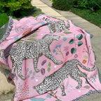 Bohemian Knitted Leopard Tassel Blanket, Suitable For Camping, Casual Picnic, Multifunctional Throw Blanket Lootquake LLC