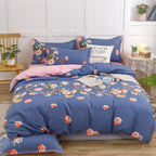 Simple Cotton Sanding Four-piece Set Thickening Small Bed Quilt Cover Pi-Mart