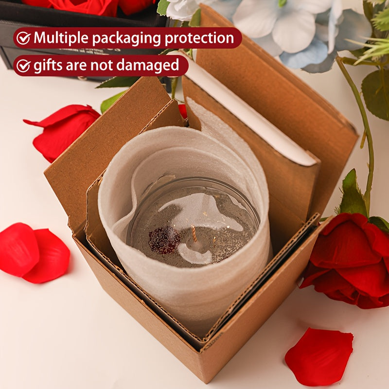 Rose Jelly Scented Candle for Aromatherapy, Romantic Atmosphere - Ideal for Birthdays, Valentine's Day, Anniversaries, Thanksgiving, Christmas - 1pc, Soy Wax in Glass Jar Lootquake LLC