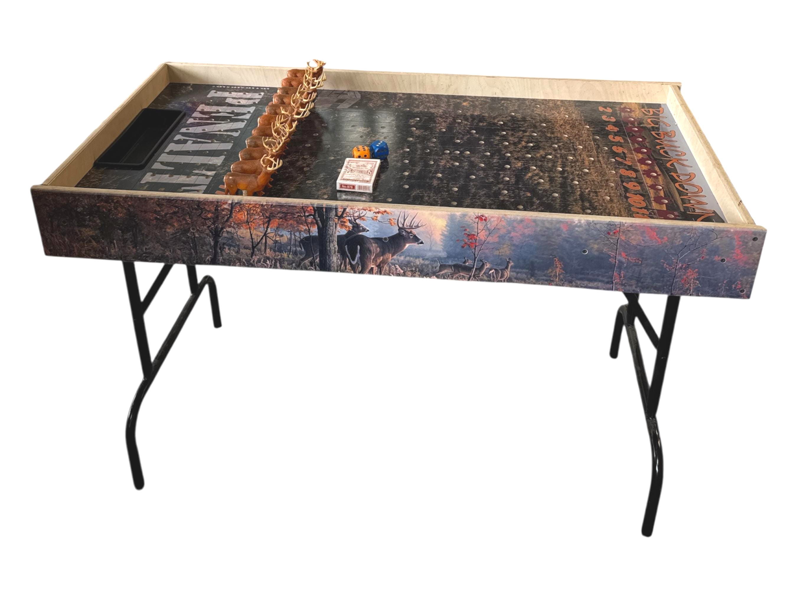 Big Buck Downs-  Jumbo Horse Game with Integrated Chip Pot Big Buck Derby Themed/ Hunting Themed Games/ Deer Themed Horse Racing/ Large Party Games/ Camping - SJB-DIAMOND ELITES