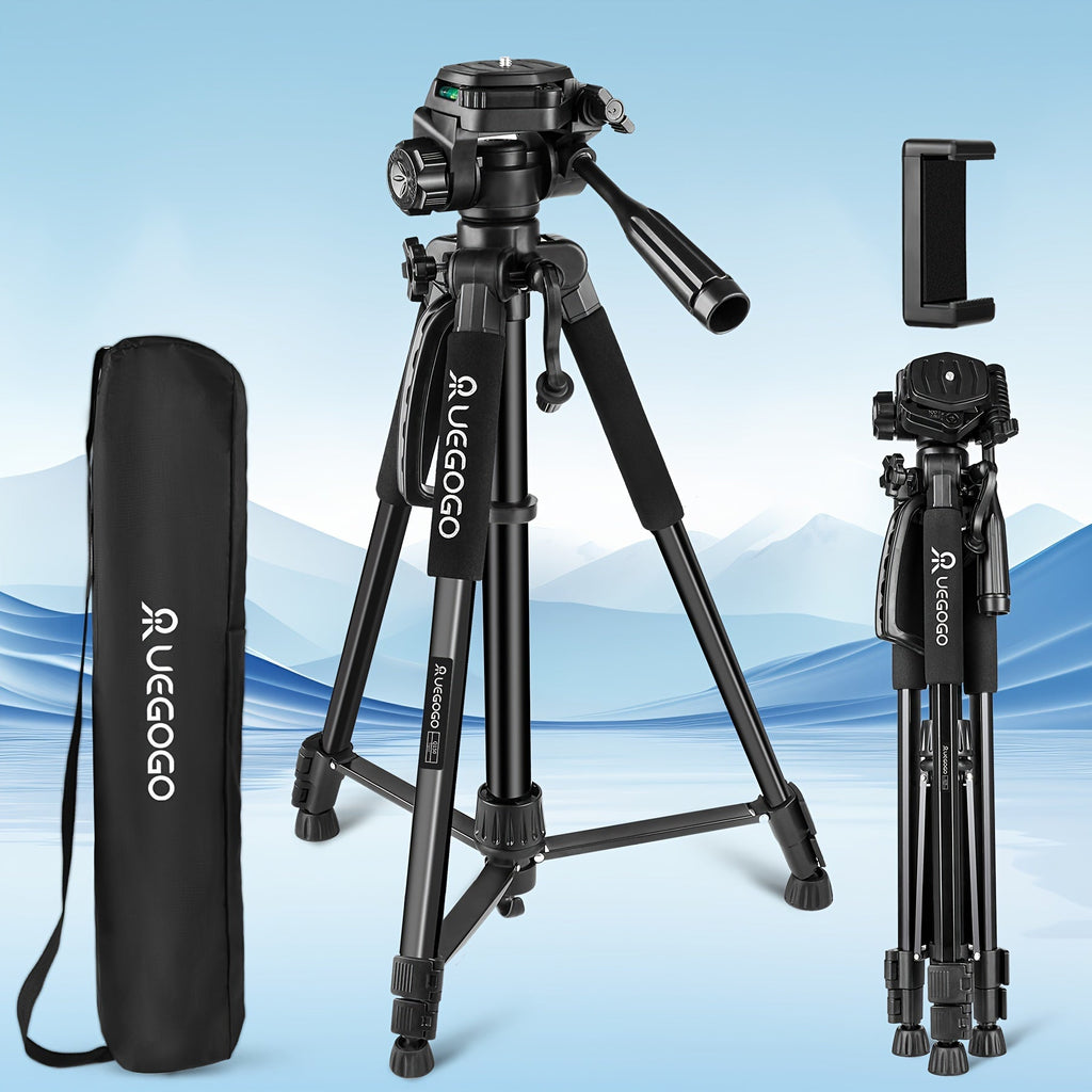 ZOMEI 60 Inch Micro Single-lens Digital Camera Mobile Phone Horizontal And Vertical Shooting Live Portable Aluminum Tripod With Mobile Phone Clip + T-shaped Mobile Phone Clip Lootquake LLC