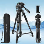 ZOMEI 60 Inch Micro Single-lens Digital Camera Mobile Phone Horizontal And Vertical Shooting Live Portable Aluminum Tripod With Mobile Phone Clip + T-shaped Mobile Phone Clip Lootquake LLC