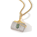 Hip-hop Pendant With Micro-inlaid Zircon On The Dollar Packet Pi-Mart