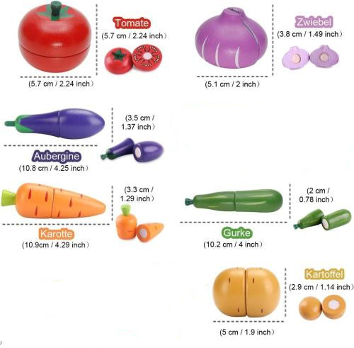 Wooden Vegetable Magnetic Children's Play House Cut Fruit Toys Pi-Mart