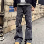 Retro Street Large Workwear With Pocket Casual Pants Lootquake LLC