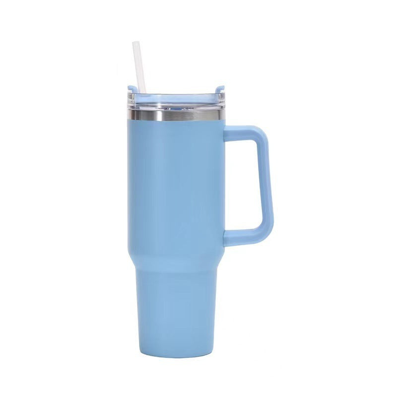 40oz Straw Coffee Insulation Cup With Handle Portable Car Stainless Steel Water Bottle LargeCapacity Travel BPA Free Thermal Mug Pi-Mart