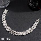 Luxury 12mm Iced Out Cuban Link Chain Bracelet Pi-Mart