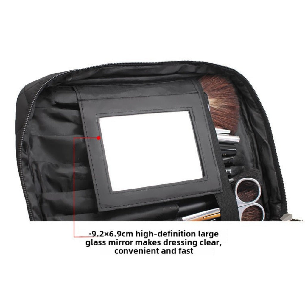 Folding mirror cosmetic bag, large capacity multi-functional toilet bag, travel waterproof storage bag, - SJB-DIAMOND ELITES