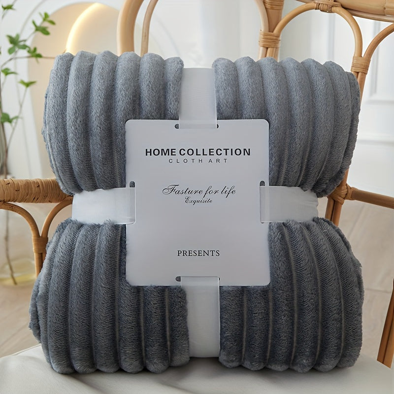 Ultra-Soft Striped Fleece Throw Blanket - Cozy & Warm, Perfect for Couch, Bed, Office, and Travel - Versatile All-Season Comfort, Ideal Gift for Women Lootquake LLC