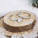 S925 Four-claw Inlaid 12 Karat 7mm Round Zircon Set Ring Pi-Mart