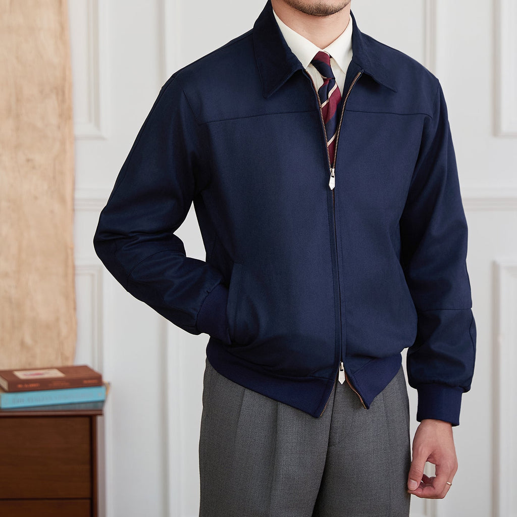 Suede Bomber Jacket Men's Casual Turn-down Collar Coat Pi-Mart