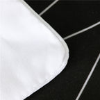 Three-piece Set Of Black And White Printed Bed Linen And Duvet Cover Pi-Mart