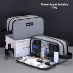 Three-Layer Large-Capacity Men's Toiletry Bag – Travel Portable Cosmetic Storage Bag with Compartments for College Dorm, Camp, Gym – Perfect for Organized Packing - SJB-DIAMOND ELITES