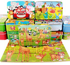 New 60 Pieces Wooden Puzzle Kids Toy Cartoon Animal Wooden Puzzles Child Early Educational Learning Toys for Christmas Gift - SJB-DIAMOND ELITES