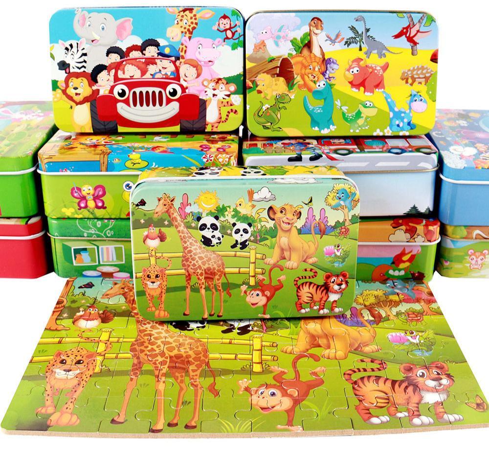 New 60 Pieces Wooden Puzzle Kids Toy Cartoon Animal Wooden Puzzles Child Early Educational Learning Toys for Christmas Gift - SJB-DIAMOND ELITES