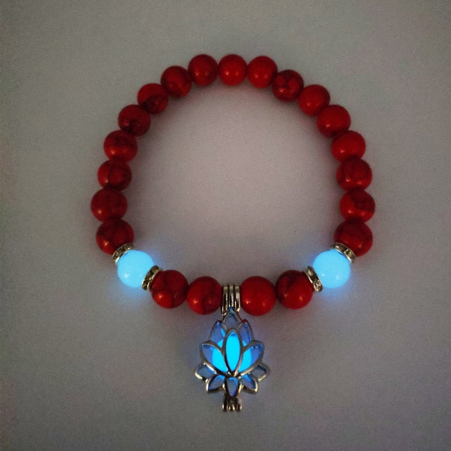 Glow In The Dark Natural Stone Bracelet Pi-Mart