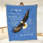 1pc To My Son Eagle Blanket Creative Text Letter To Son Eagle Pattern Soft Blanket Flannel Blanket For Sofa Bed Lootquake LLC