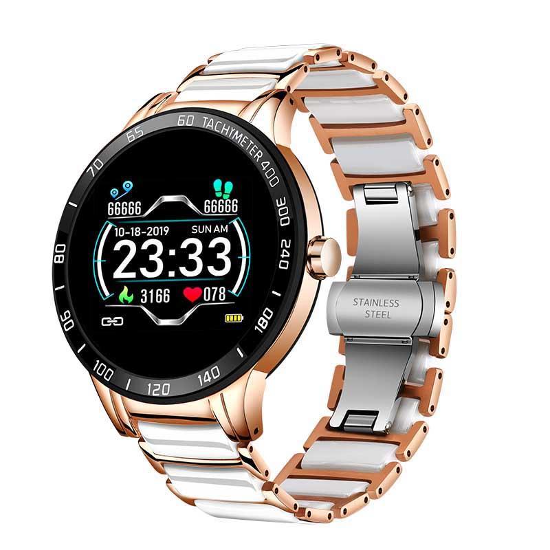 Luxury Ceramic Elegant Unisex Smart Watch With Heart Rate Monitor and Blood Pressure Fitness tracker Ceramic strap Sport Watch With Waterproof Protection - SJB-DIAMOND ELITES