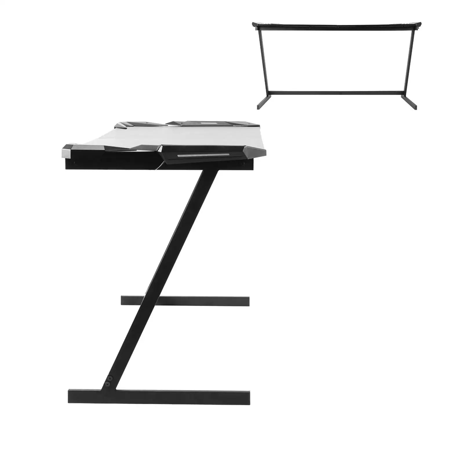 Z Shaped Large Computer Table PC Gaming Desk with RGB LED Light Home Furniture Gaming Supplies - SJB-DIAMOND ELITES