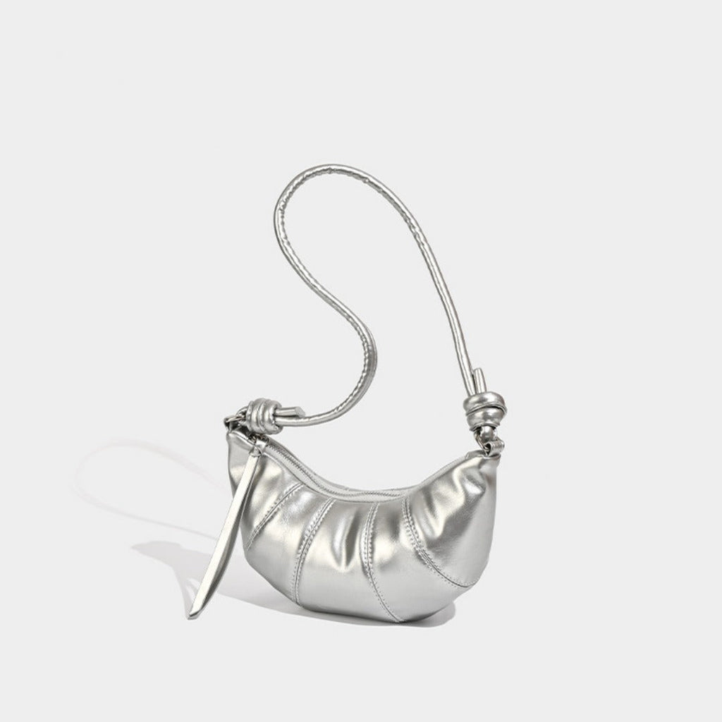 Small crossbody croissant bag, spring and summer girls casual simple solid color crossbody bag, daily commuting small shoulder bag - SJB-DIAMOND ELITES