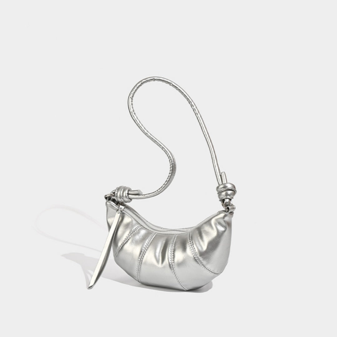 Small crossbody croissant bag, spring and summer girls casual simple solid color crossbody bag, daily commuting small shoulder bag - SJB-DIAMOND ELITES