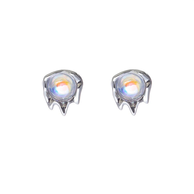 Moonstone Lava Stud Earrings Pi-Mart