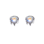 Moonstone Lava Stud Earrings Pi-Mart