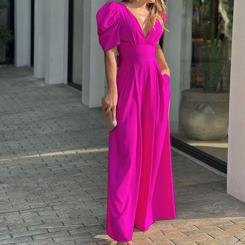Fashion Elegant Plus Size Wide Legs Jumpsuit Pi-Mart