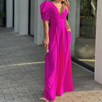Fashion Elegant Plus Size Wide Legs Jumpsuit Pi-Mart
