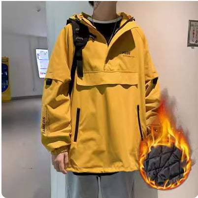 Fake Two Reflective Hoodie Jackets For Men Pi-Mart