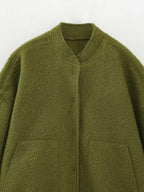 Women's Pocket Loose Bomber Jacket Coat