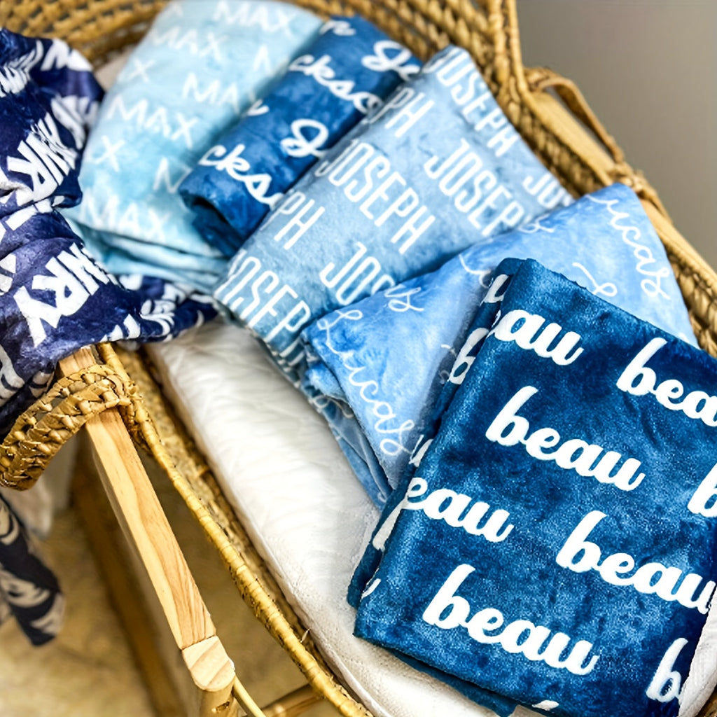 1pc Exclusive Personalized Soft Flannel Sofa Blanket - Customizable with Any Name, Perfect Gift for Friends and Family - Cozy TV Blanket for Chilly Nights